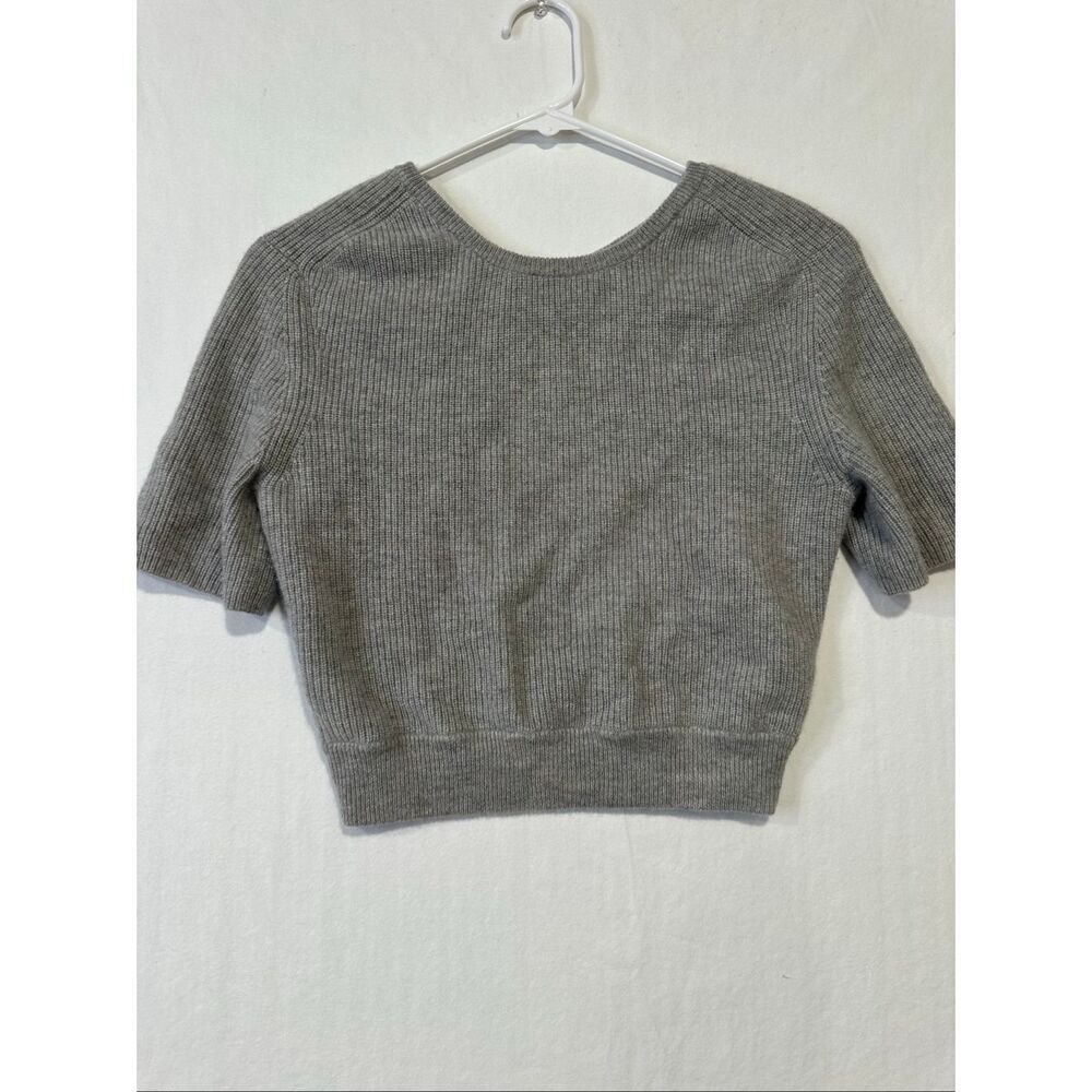 Lisa Yang Josephina Top 100% Cashmere Open Back Cropped Sweater Gray Size 1